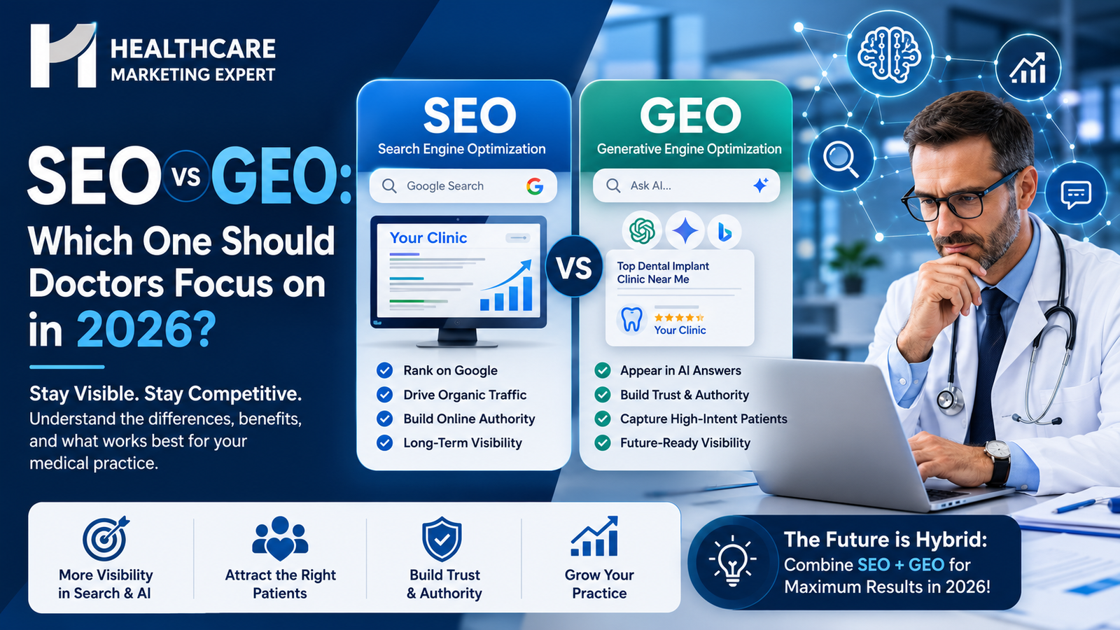 SEO vs GEO: Which One Should Doctors Focus on in 2026?
